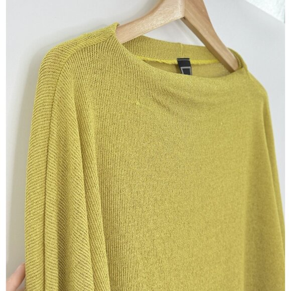 Libian Women's Pullover Sweater Knit High-Low Hem Yellow O/S? - Picture 5 of 10